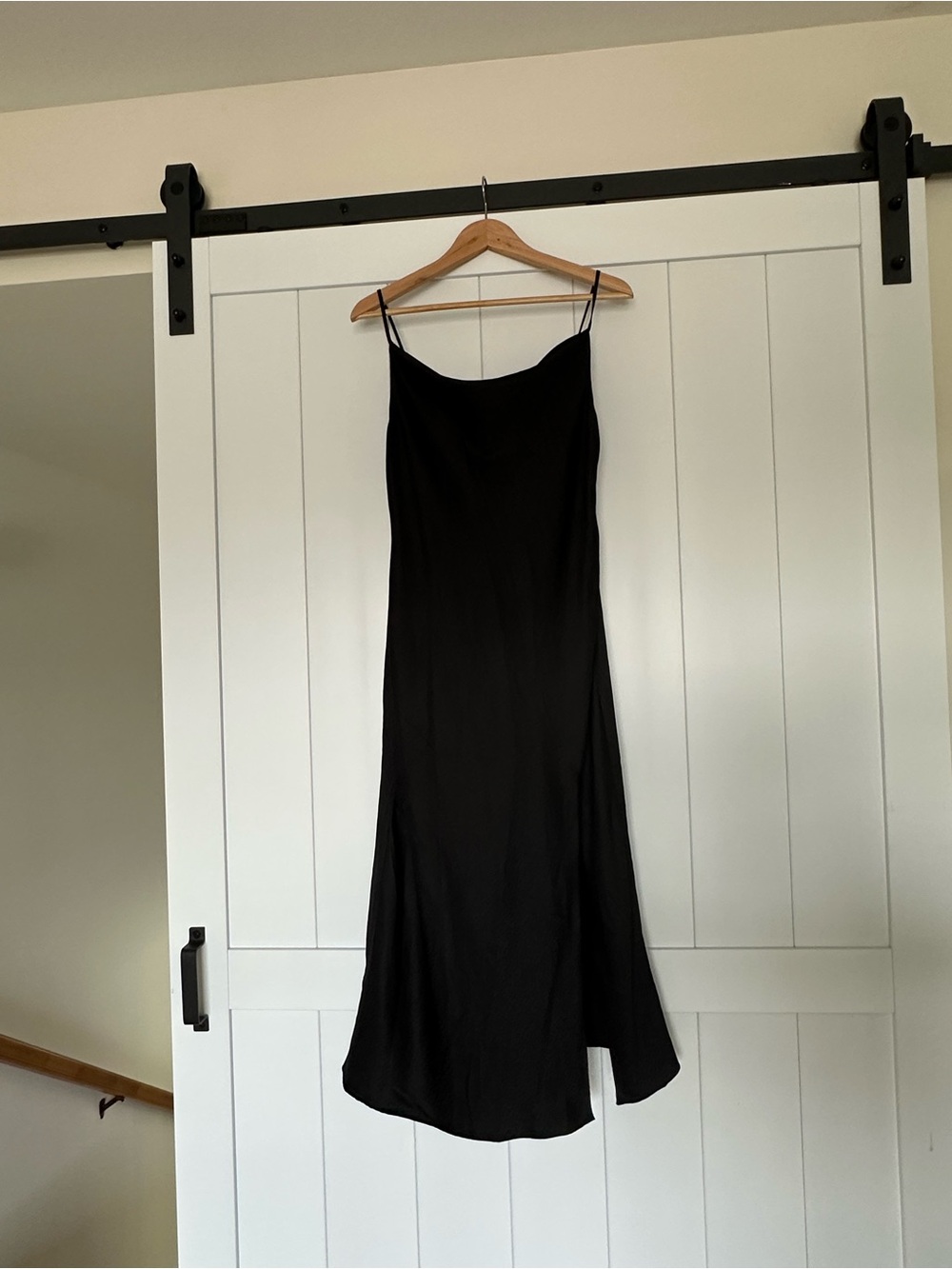 Urban Outfitters Black Slip Cowl Neck Maxi Dress